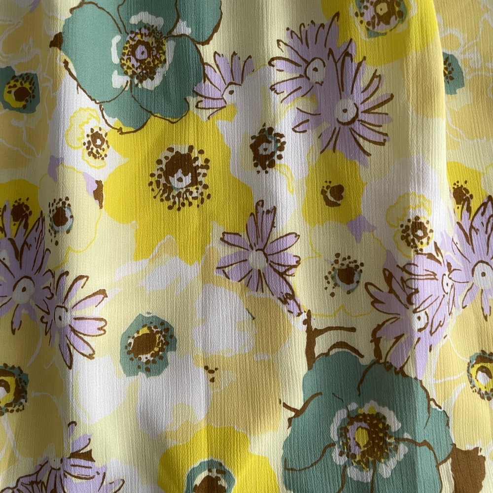 Ann Taylor Yellow and Green Floral Midi Dress - Picture 3 of 4